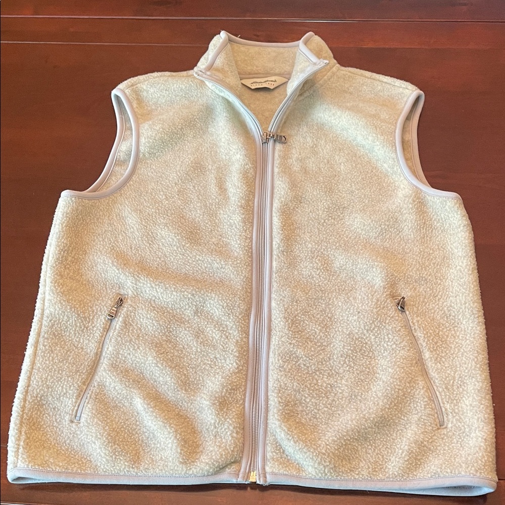 Eddie Bauer Beige Sherpa Fleece Vest